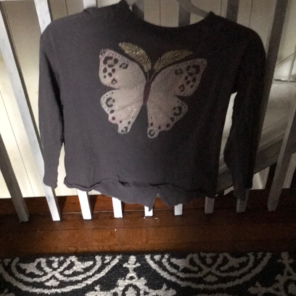 Carters Kids long sleeve T gray with butterfly 🦋